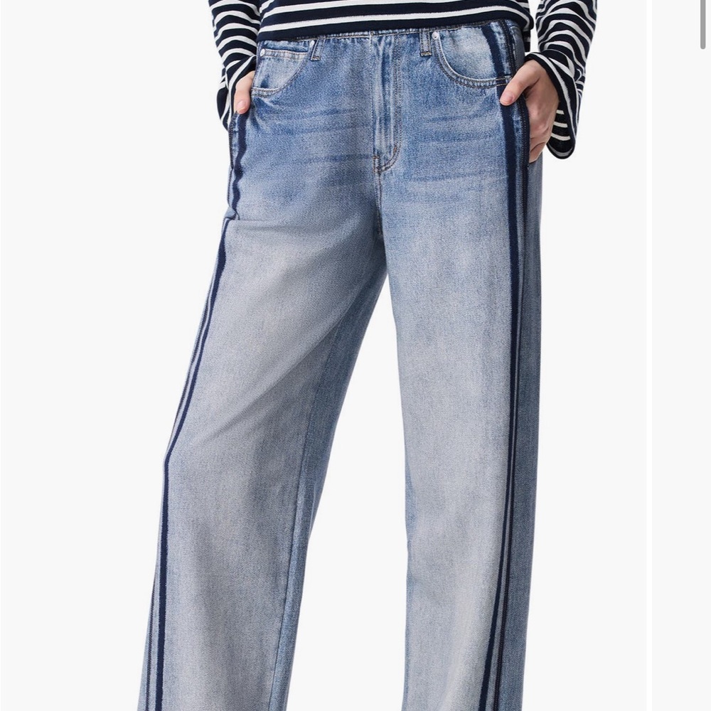 Rag & bone rb Miramar Track Stripe Cotton Terry Sweatpant Jeans, SIZE M